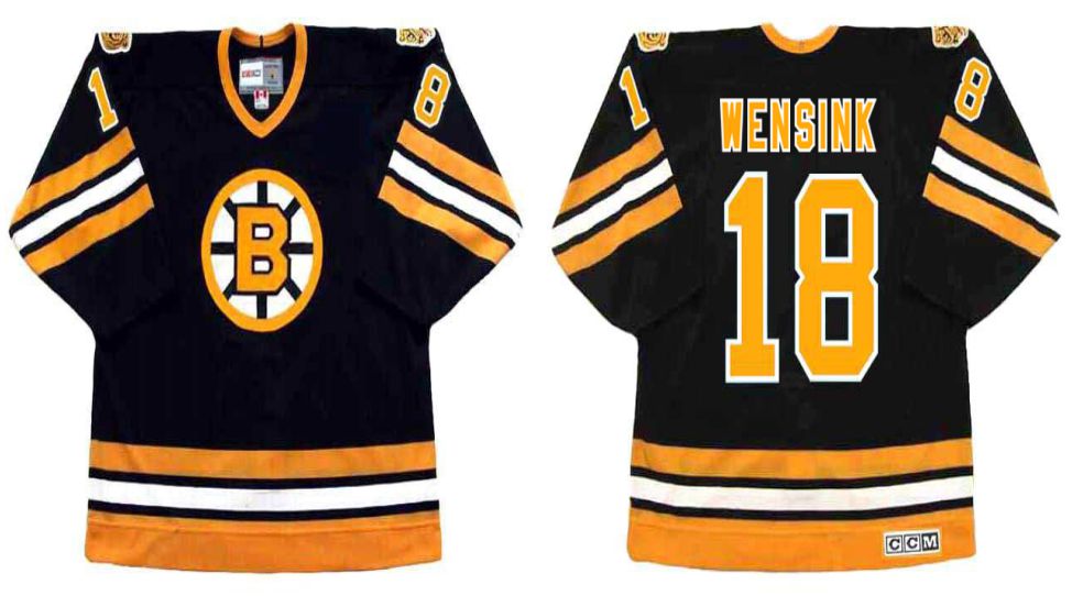 2019 Men Boston Bruins #18 Wensink Black CCM NHL jerseys